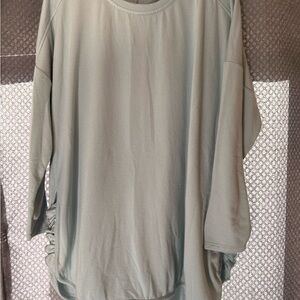 Women's Casual Loose Fit Sweatshirt in mint blue size 1x